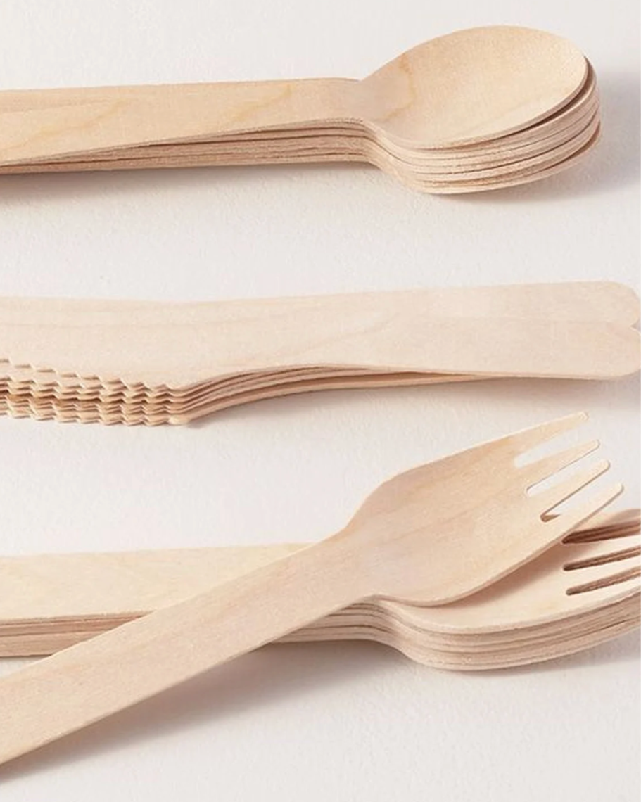 Disposable bamboo cutlery
